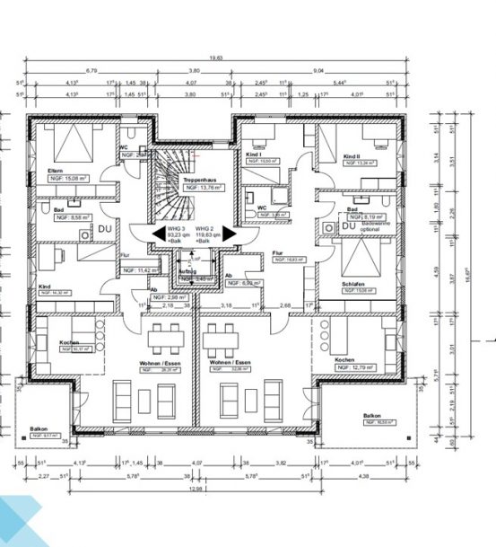 Haus 3 - Obergeschoss_bemaßt